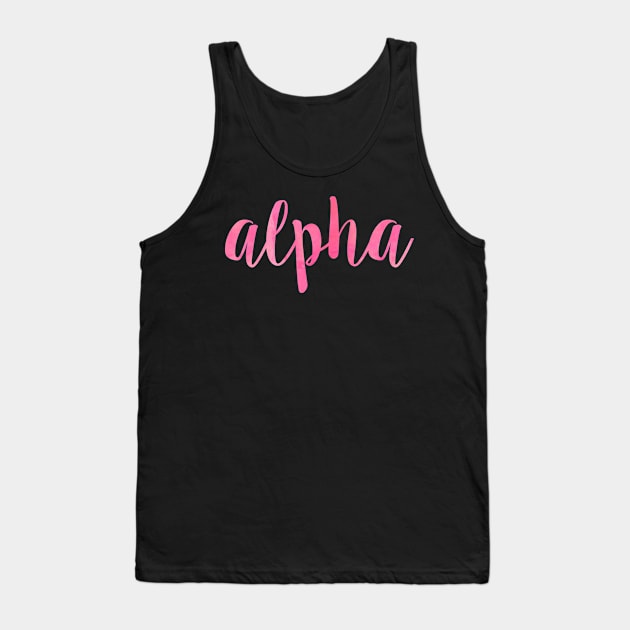 Pink Alpha Tank Top by lolosenese